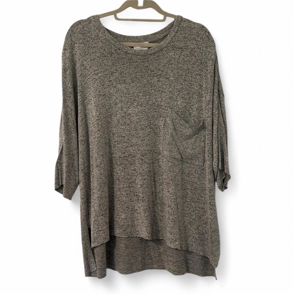 For The Republic Gray Oversized Knit Top 1X - Picture 3 of 9